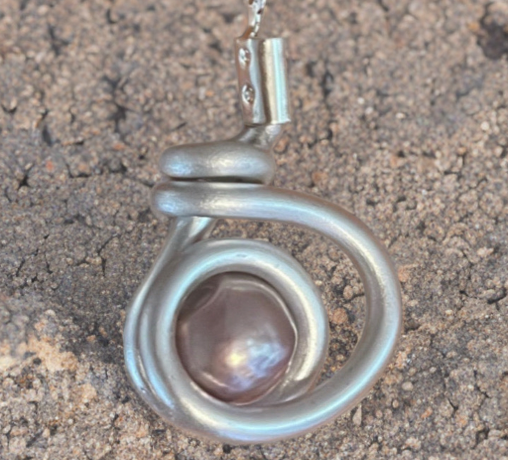 Edison Pearl Wire Wrapped Keychain