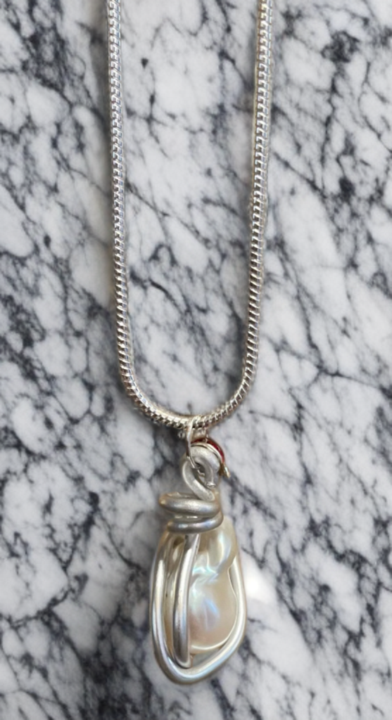 Elegant Baroque Pearl Pendant Necklace – 925 Sterling Silver Snake Chain