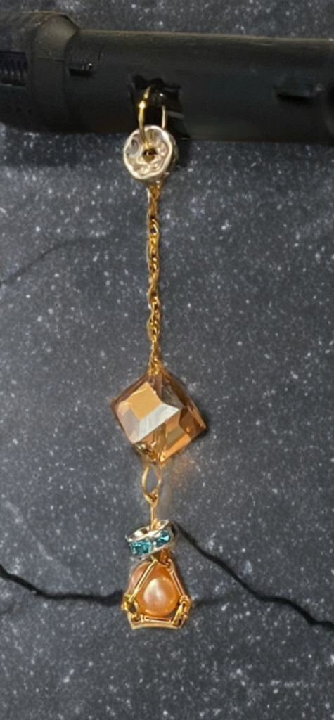 Petite Edison Pearl & Golden Gemstone USB-C Charm