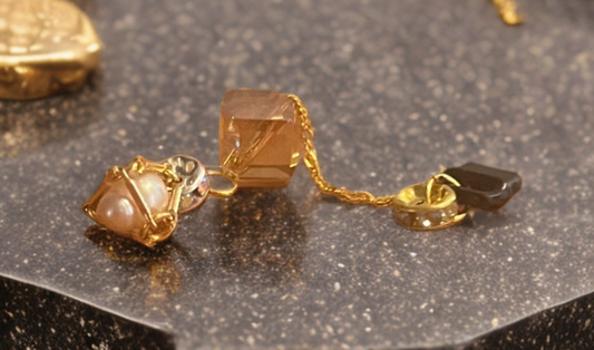Double Edison Pearl USB-C Charm – Golden Gemstone Accent