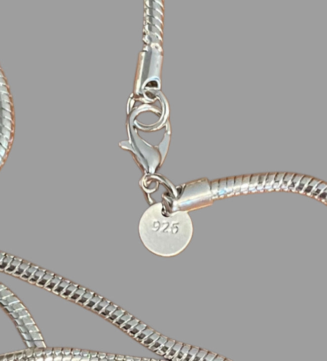 Edison Pearl set in handmade pendant on a 925 Sterling Silver Snake Chain.