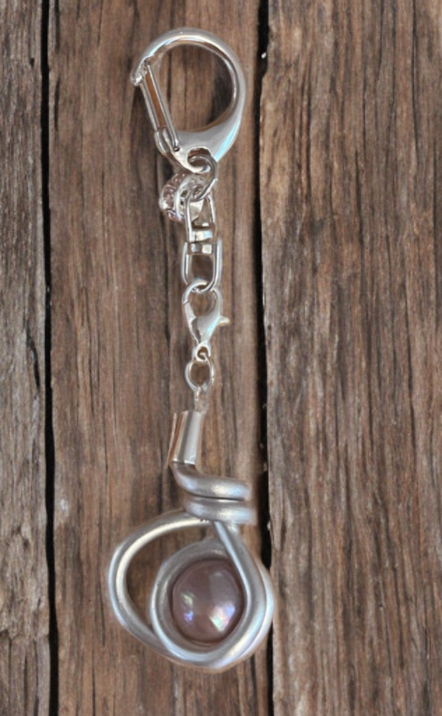 Edison Pearl Wire Wrapped Keychain